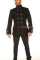 Men's Steampunk Military jacket Top Mandarin Collar