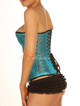 Turquoise Full Steel Boned Corset with modesty panels side