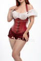 red leather corset