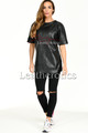 Ladies Leather T-Shirt Perforated  1