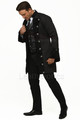 Victorian Style Coat Black Cotton Jacket - side