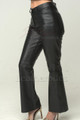 Bootleg Leather Jeans Trousers Flared