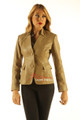 Ladies Tan Leather Blazer view2