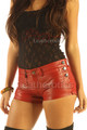 red leather hot pants