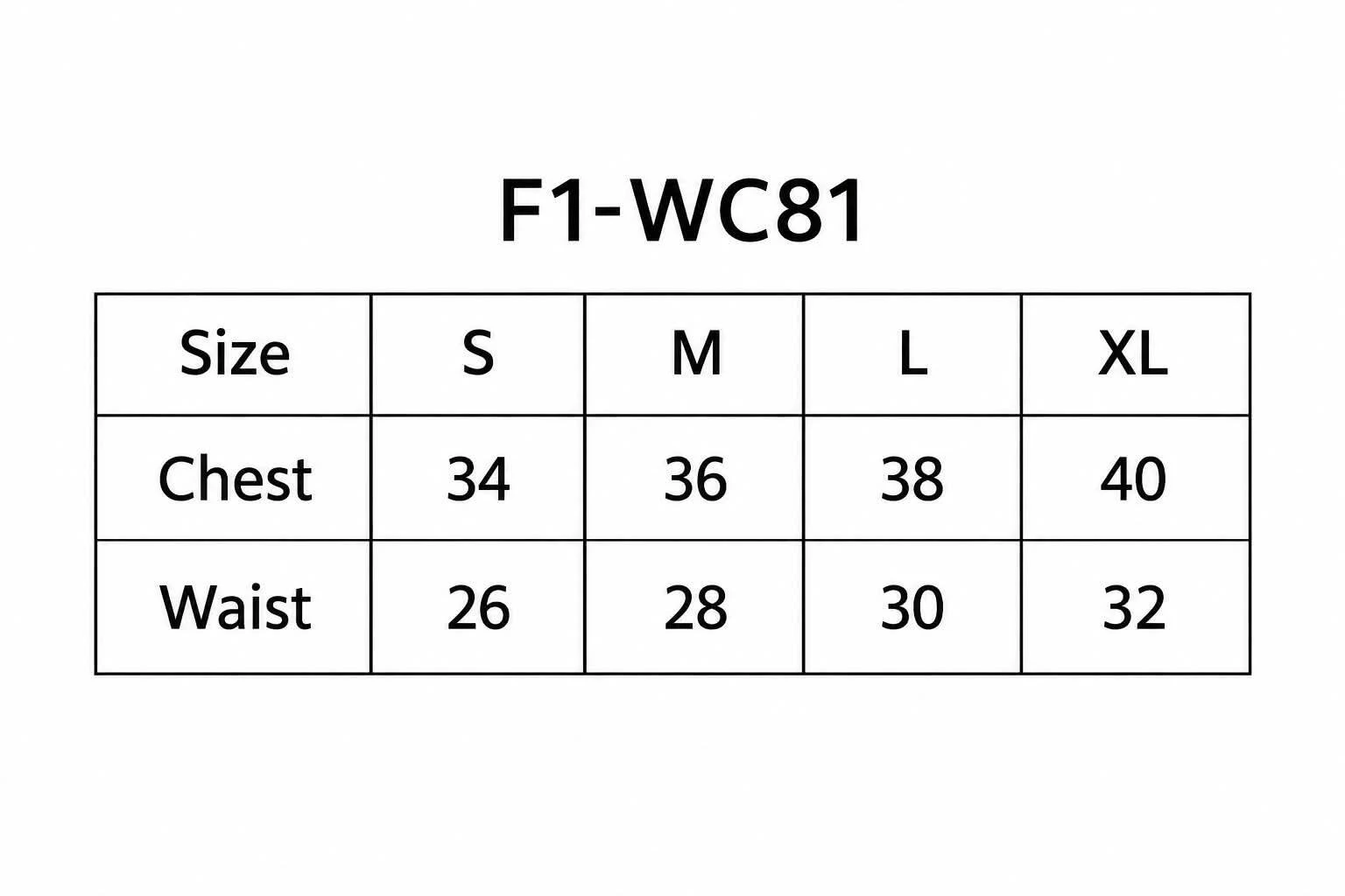 Leather Corset Vest Tank Strap Style Size chart