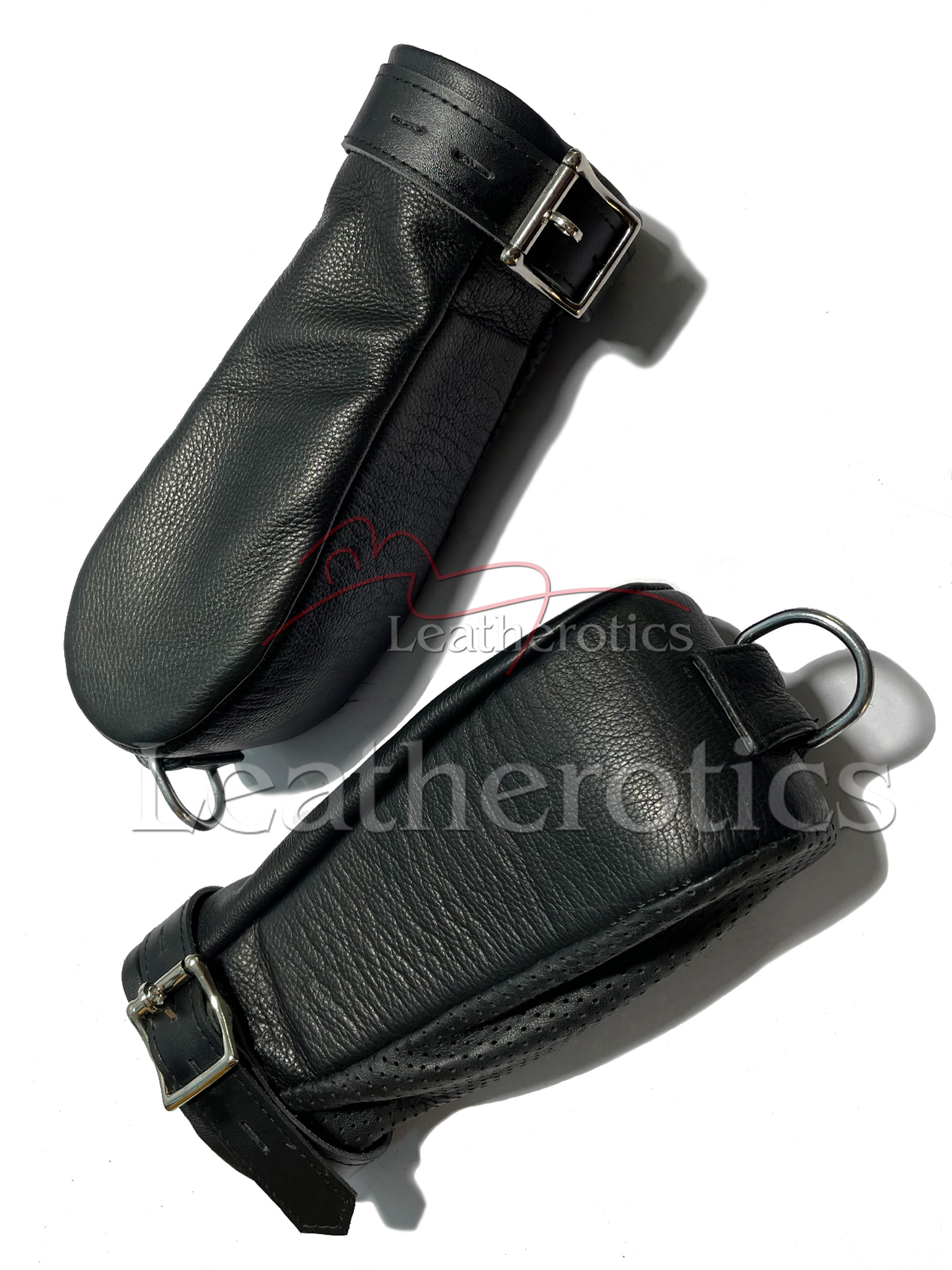 Lockable Leather Bondage Mittens | Metal D ring | Leatherotics US