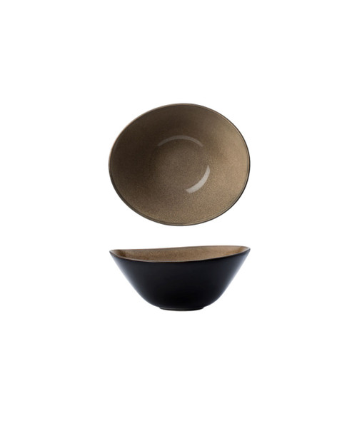 Rustic Chestnut Ovalish Soup/ Congee/ Cereal Bowl 6 in.