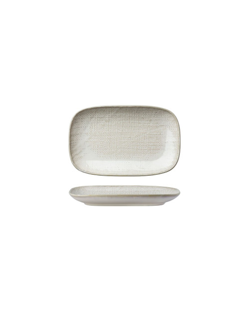 Knit Warm Beige Rectangle Bread Bun/ Pastry/ Cocktail Plate 6.75in. L x  4.5in. W