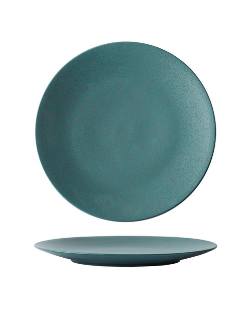 Lava Rusty Teal Round Dinner Plate/Serving Plate for 2 to 3 Persons 11 in.