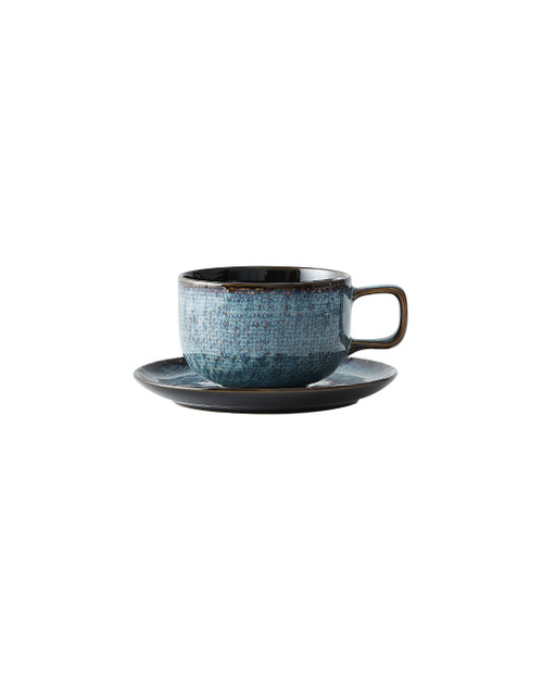 Knit Denim Large Cappuccino/ Coffee Cup 327 ml and Saucer 6.25 in.