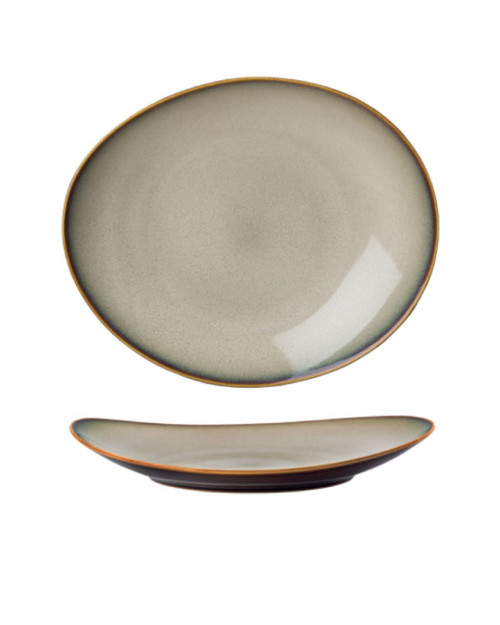 Rustic Sama Ovalish Dinner Plate/ Serving Plate 11.5 in.