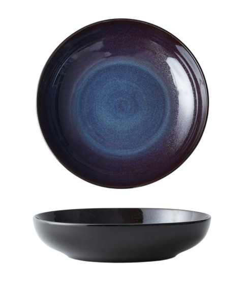 Rustic Lapis Round Shallow Serving Dish for 5 to 8 Persons 10.25 in.