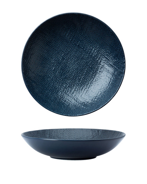 Knit Navy Blue Serving Bowl for 8 to 10 Persons/ Large Pasta Bowl 10.75 in.