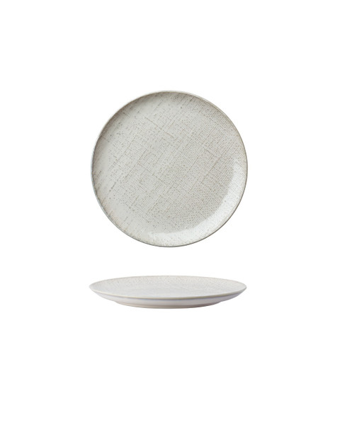 Knit Warm Beige Round Dessert/Cake Plate 7 in.