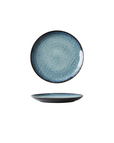 Knit Denim Round Dessert/Cake Plate 7 in.