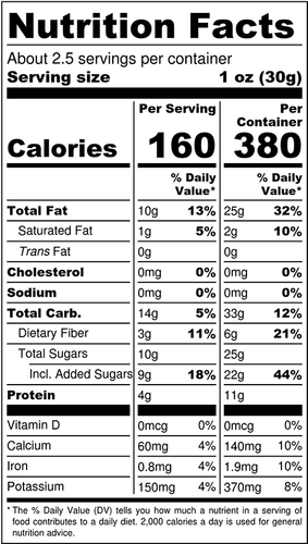 Cayenne Mango Almonds nutrition facts