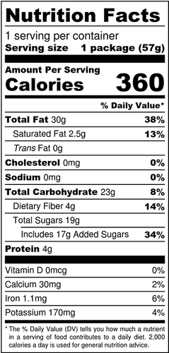 Maple Bourbon Pecans nutrition facts