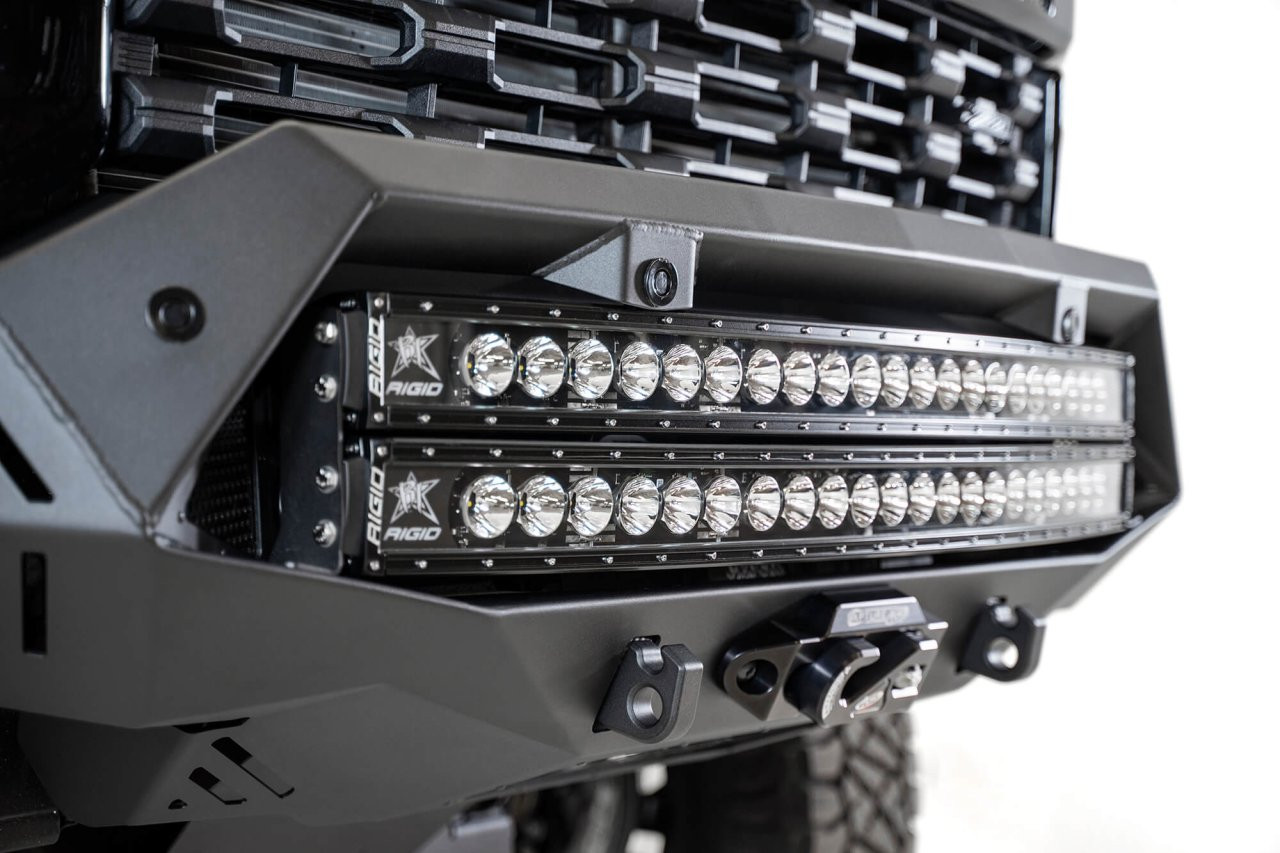 Bomber HD Front Bumper (F270043500103) — installed view