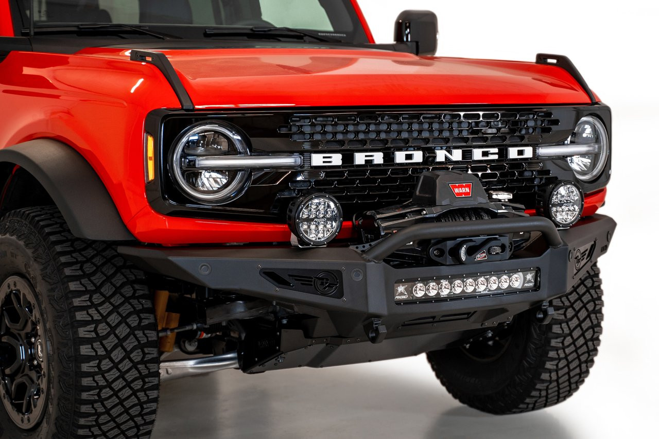 Rock Fighter Front Bumper (F230181060103) — installed view