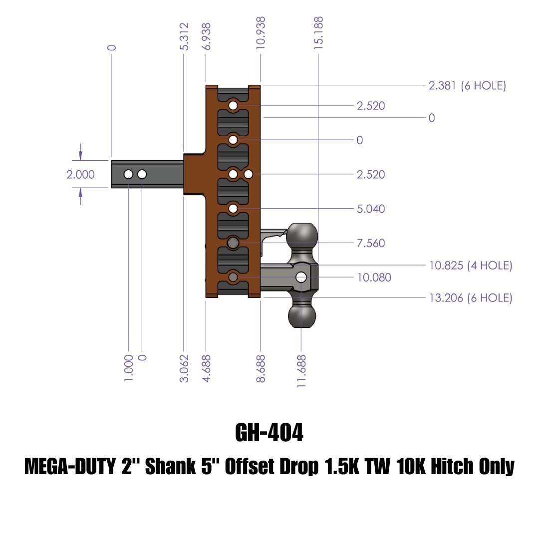 MEGA-DUTY Drop Hitch (GH-404)
