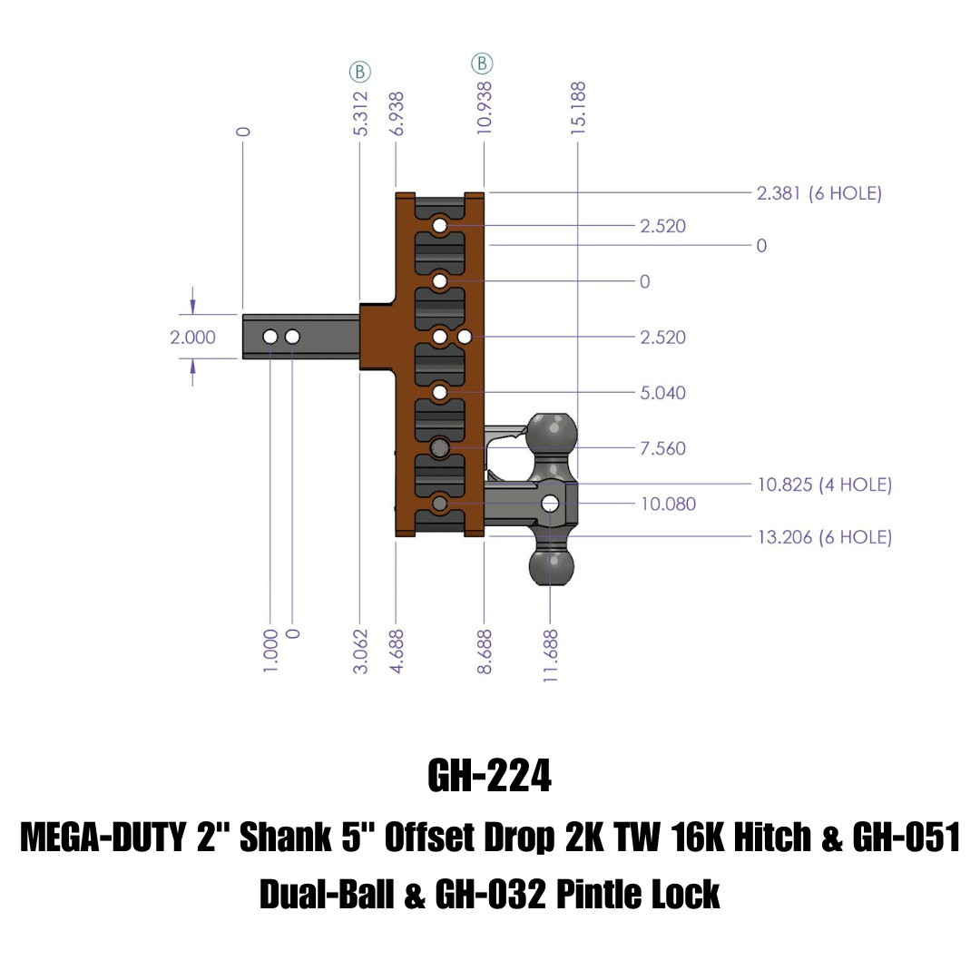 MEGA-DUTY Drop Hitch (GH-224)