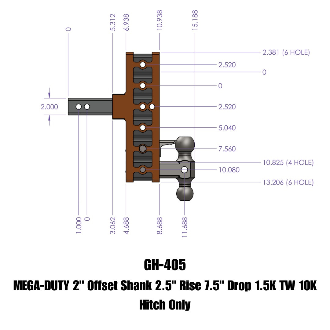 MEGA-DUTY Drop Hitch (GH-405)