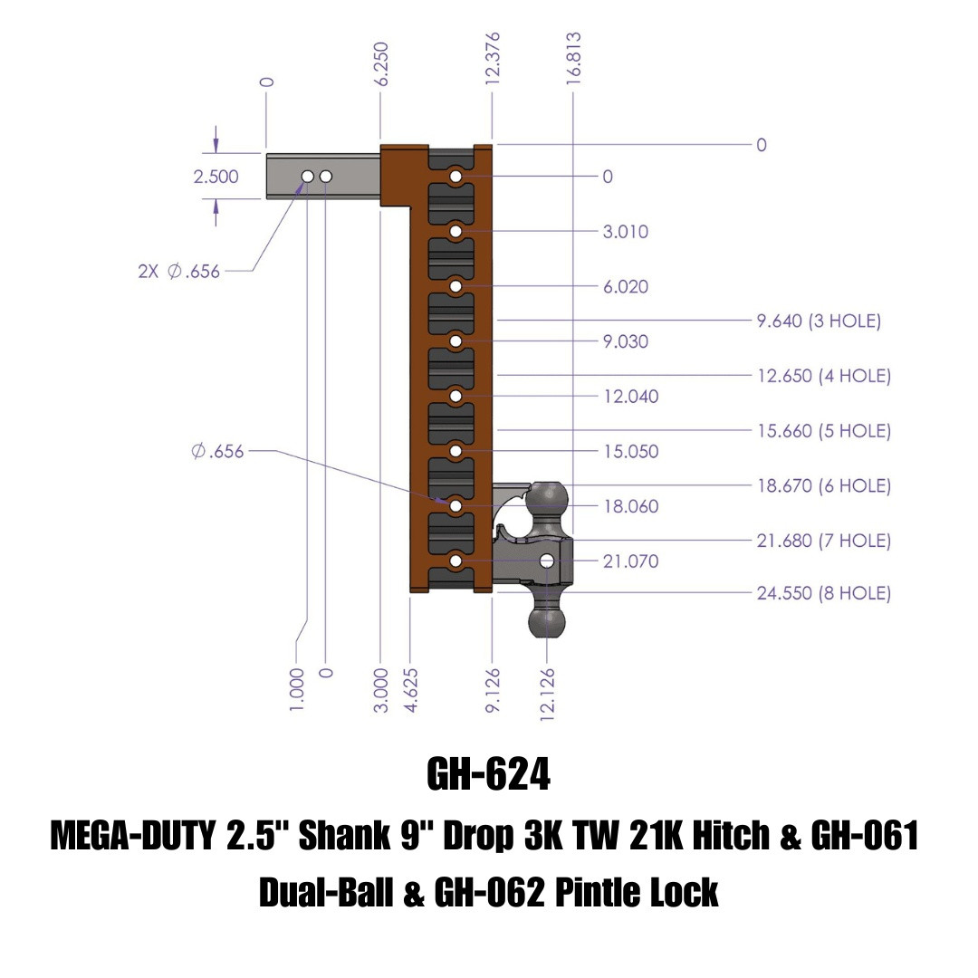 MEGA-DUTY Drop Hitch (GH-624)