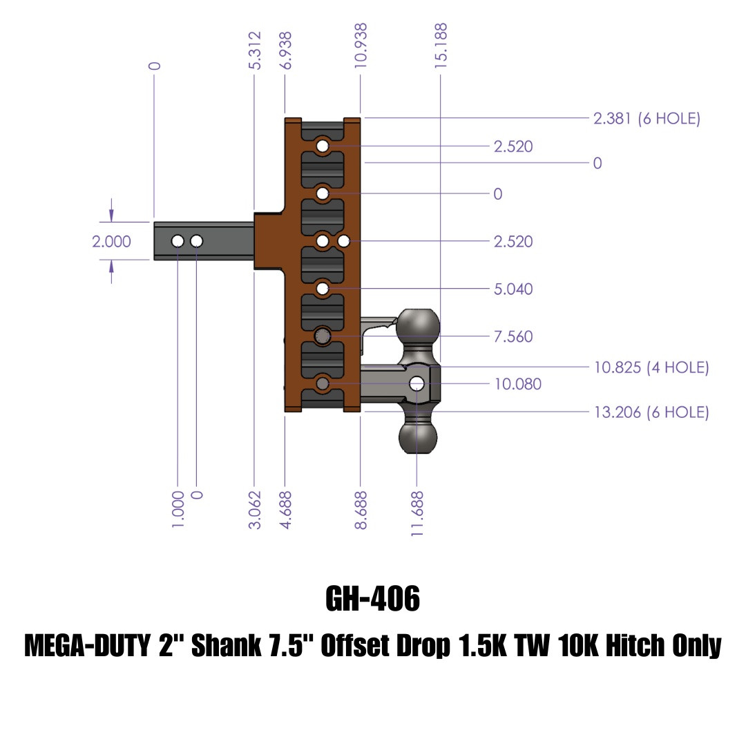 MEGA-DUTY Drop Hitch (GH-406)