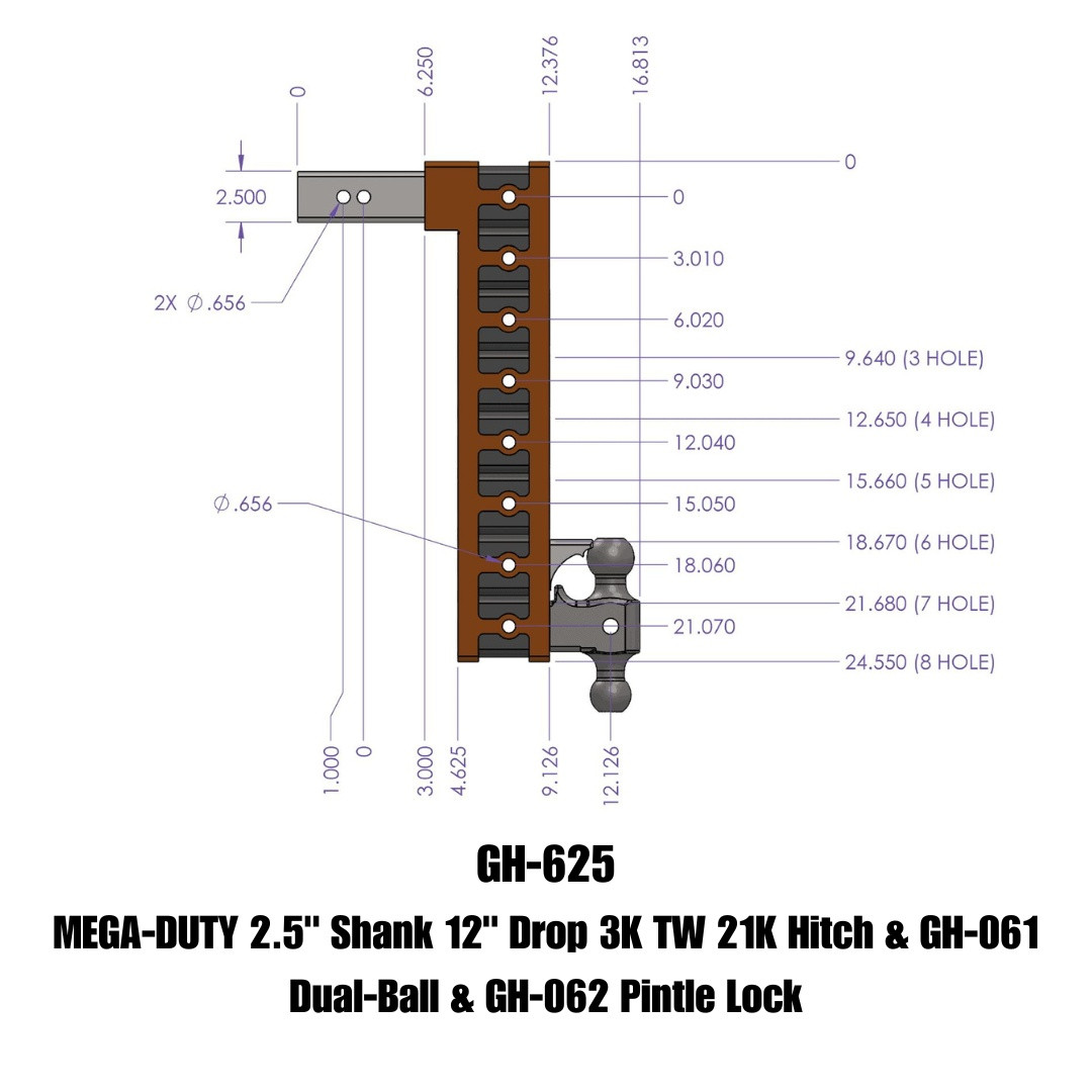 MEGA-DUTY Drop Hitch (GH-625)
