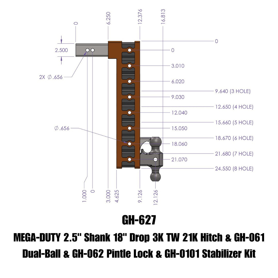MEGA-DUTY Drop Hitch (GH-627)