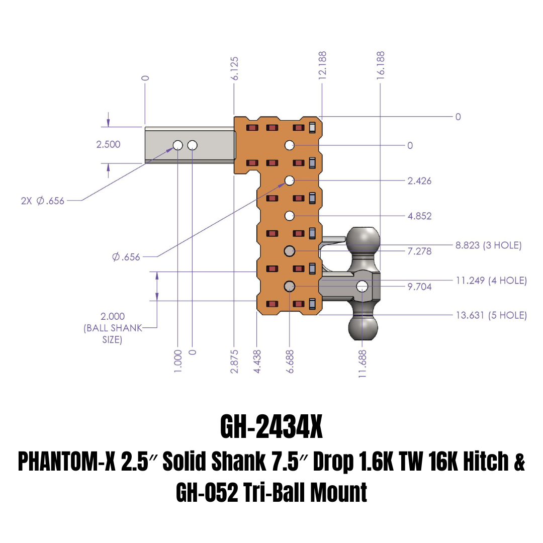 PHANTOM-X Drop Hitch (GH-2434X)