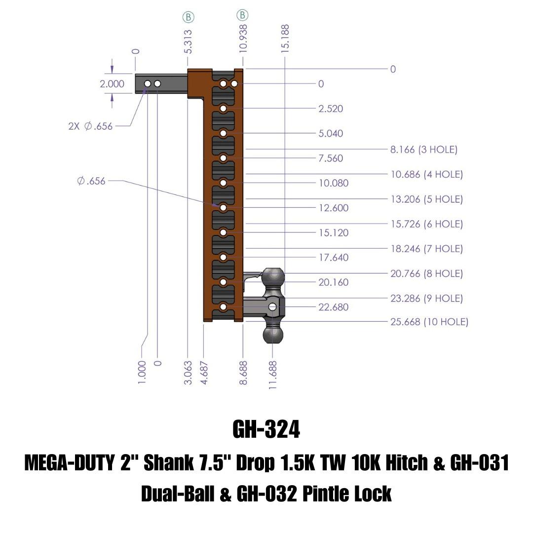 MEGA-DUTY Drop Hitch (GH-324)