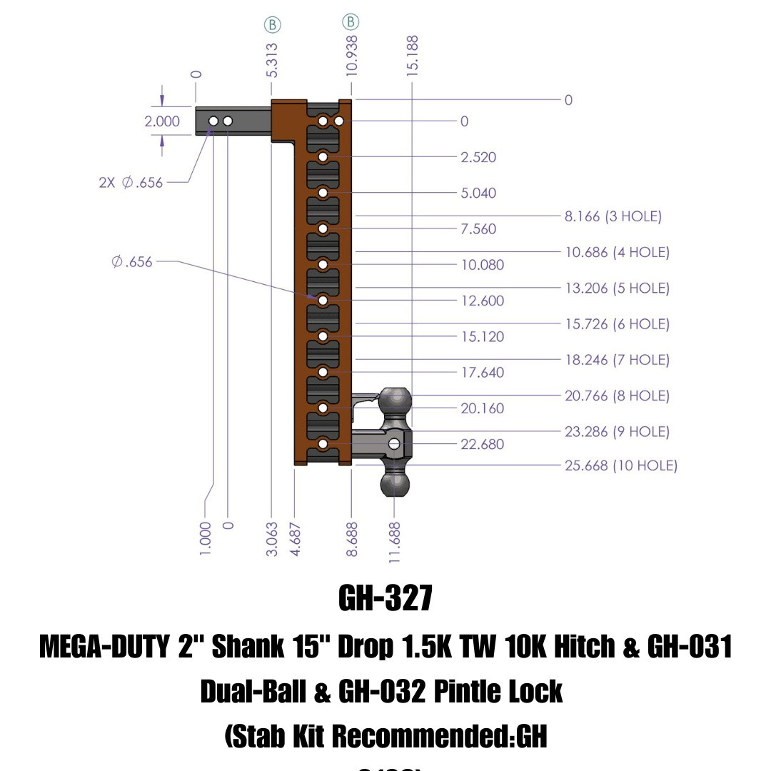 MEGA-DUTY Drop Hitch (GH-327)