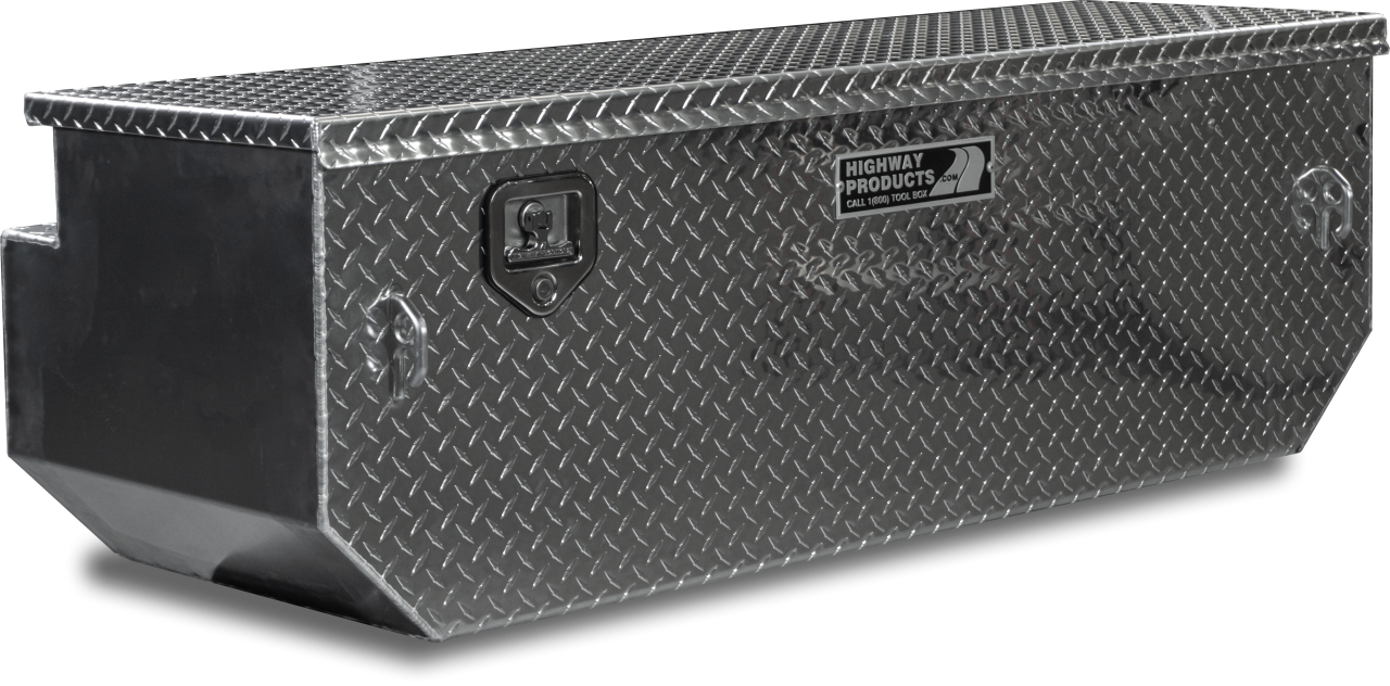 60 X 19.5 X 25 5TH WHEEL TOOL BOX WITH DIAMOND PLATE LID, DIAMOND PLATE BASE