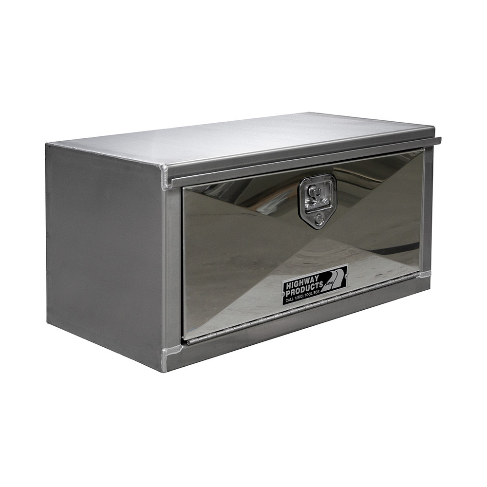 30 X 18 X 18 ALUMINUM DROP DOOR BOX, 14GA #8 MIRROR STAINLESS DOOR — primary image