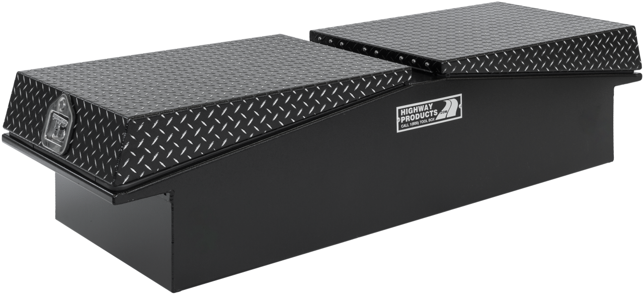 71 X 16 X 23 GULL WING TOOL BOX WITH SMOOTH BLACK BASE, LEOPARD LID, NO BOWEYES