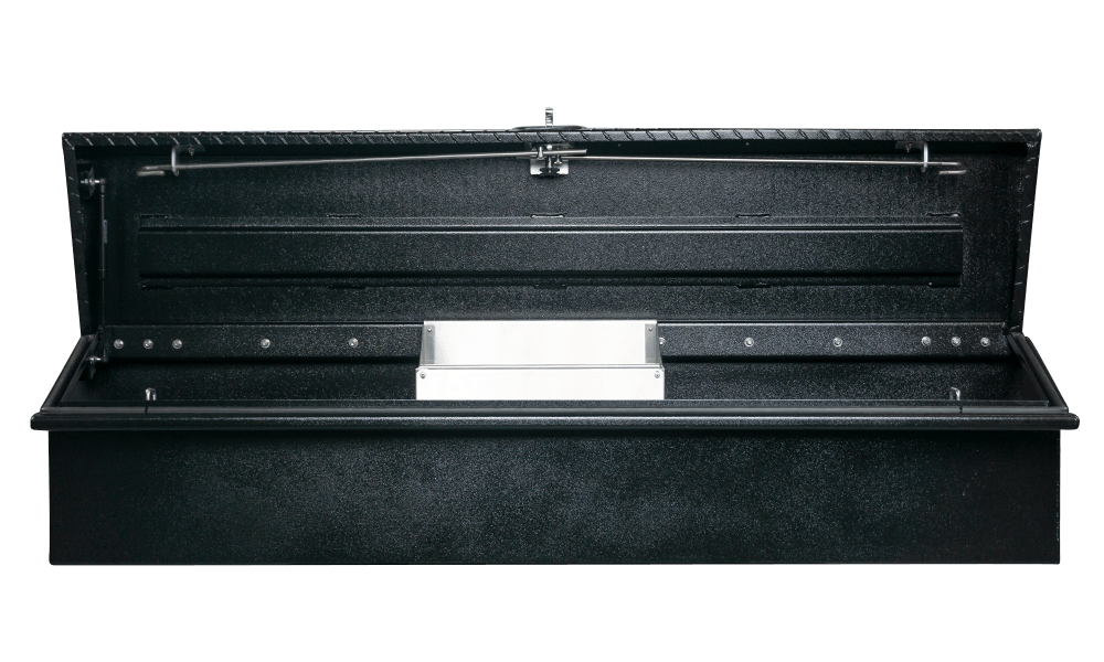 65 X 16 X 16 LOW SIDE TOOL BOX WITH SMOOTH BLACK BASE, LEOPARD LID