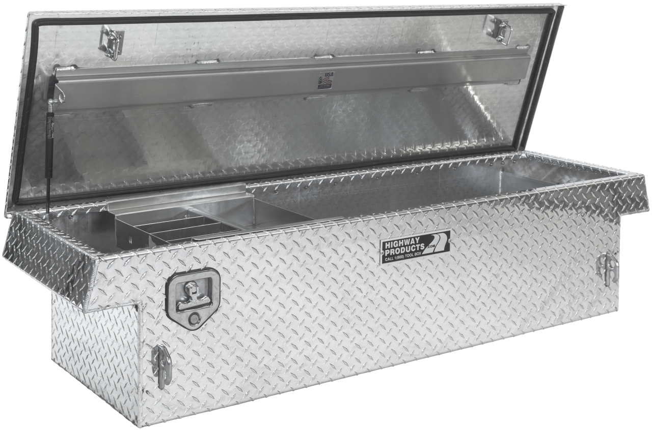 70 X 16 X 23 SINGLE LID TOOL BOX WITH DIAMOND PLATE BASE, DIAMOND PLATE LID