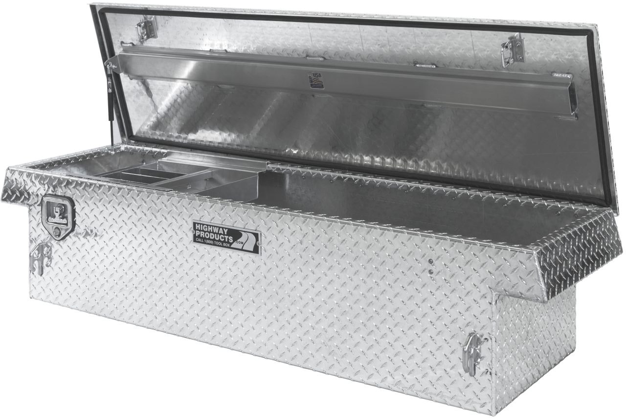 70 X 16 X 23 SINGLE LID TOOL BOX WITH DIAMOND PLATE BASE, DIAMOND PLATE LID
