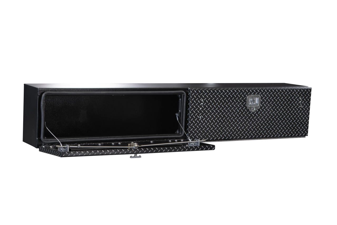65 X 16 X 13 HIGH SIDE TOOL BOX WITH LEOPARD DOOR, SMOOTH BLACK BASE