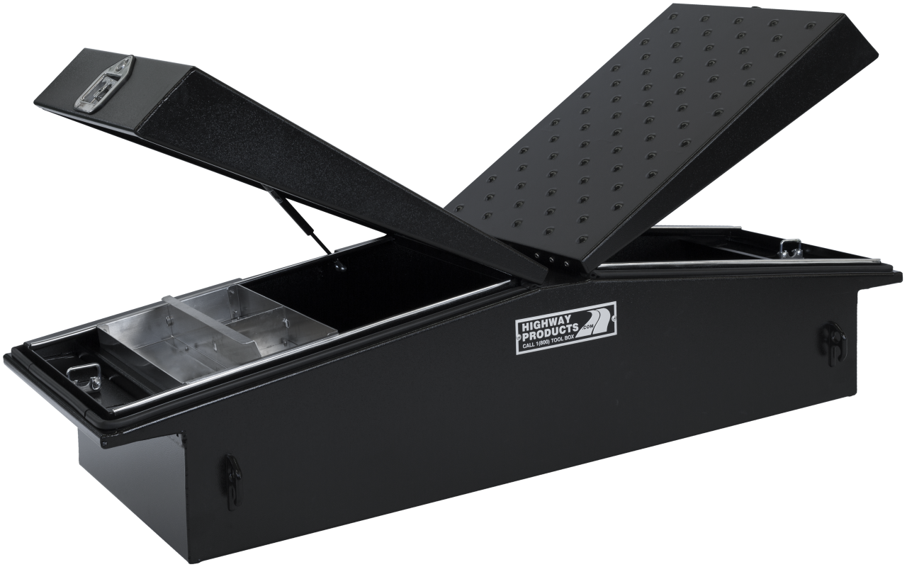 71 X 16 X 23 GULL WING TOOL BOX WITH SMOOTH BLACK BASE, GLADIATOR LID