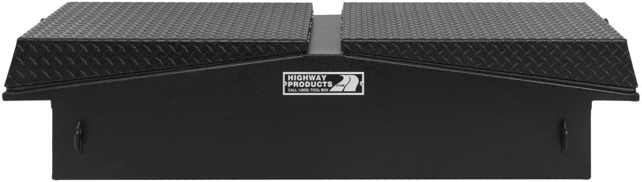 71 X 16 X 23 GULL WING TOOL BOX WITH SMOOTH BLACK BASE, BLACK DIAMOND PLATE LID (3412-015-BK62)