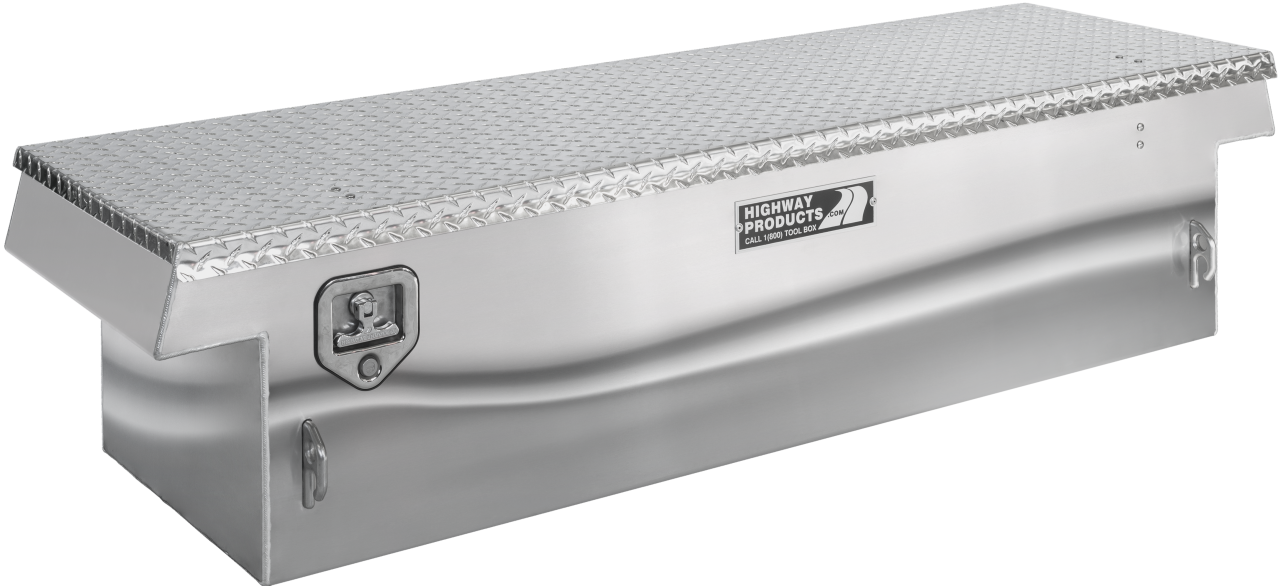70 X 16 X 23 SINGLE LID TOOL BOX WITH POLISHED ALUMINUM BASE, DIAMOND PLATE LID — primary image