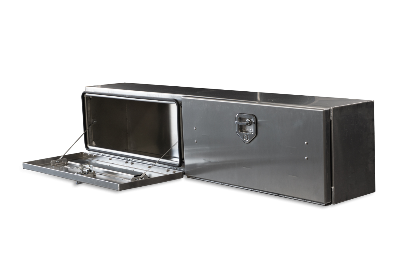 72 X 16 X 13 HIGH SIDE TOOL BOX WITH SMOOTH ALUMINUM DOOR, SMOOTH ALUMINUM BASE — primary image