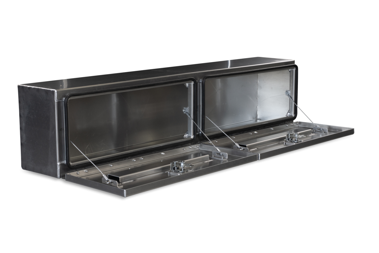 72 X 16 X 13 HIGH SIDE TOOL BOX WITH SMOOTH ALUMINUM DOOR, SMOOTH ALUMINUM BASE