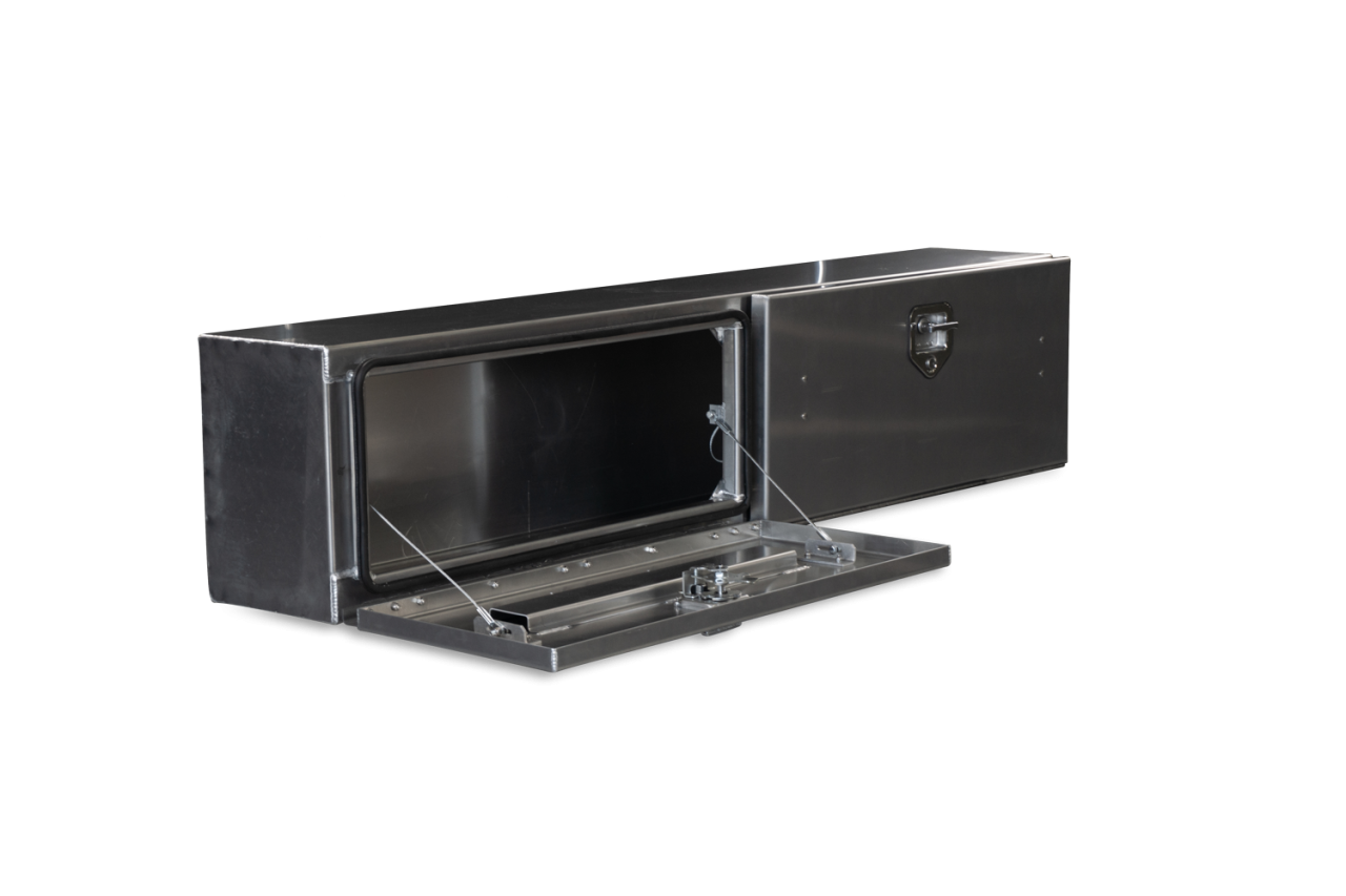 72 X 16 X 13 HIGH SIDE TOOL BOX WITH SMOOTH ALUMINUM DOOR, SMOOTH ALUMINUM BASE