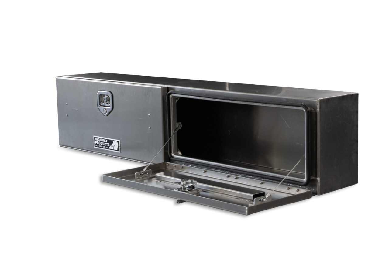 72 X 16 X 13 HIGH SIDE TOOL BOX WITH SMOOTH ALUMINUM DOOR, SMOOTH ALUMINUM BASE