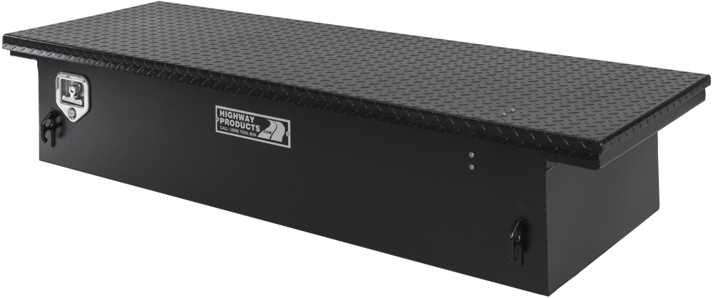 70 X 13.5 X 20 LOW PROFILE TOOL BOX WITH SMOOTH BLACK BASE, DIAMOND PLATE LID — primary image