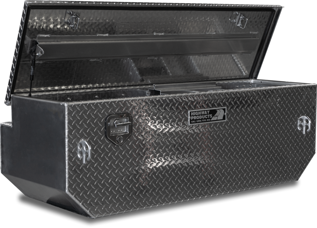 60 X 19.5 X 31 5TH WHEEL TOOL BOX WITH DIAMOND PLATE LID, DIAMOND PLATE BASE