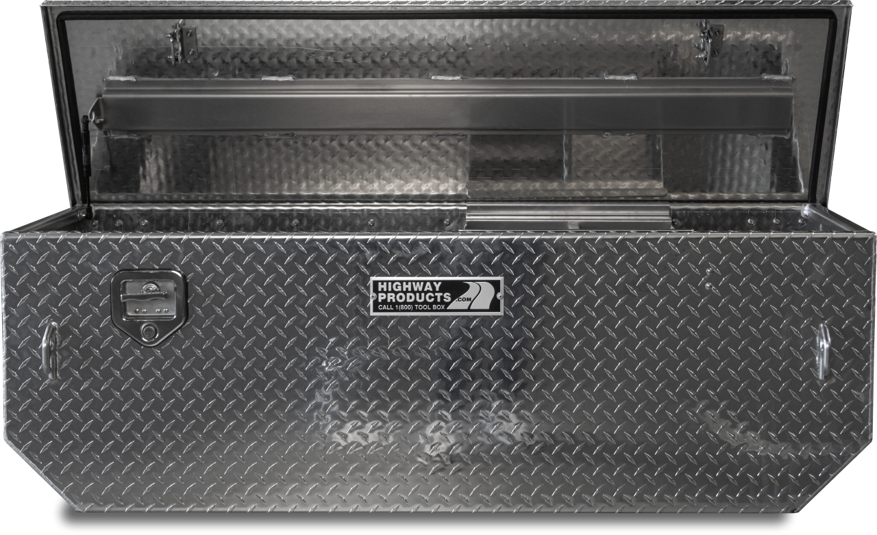60 X 19.5 X 31 5TH WHEEL TOOL BOX WITH DIAMOND PLATE LID, DIAMOND PLATE BASE